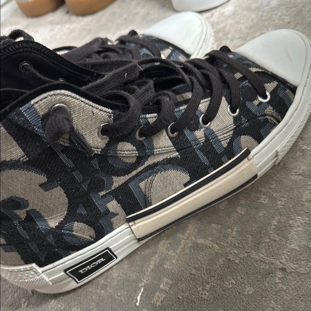 Dior Monogram High-Top Sneakers Black and Gray